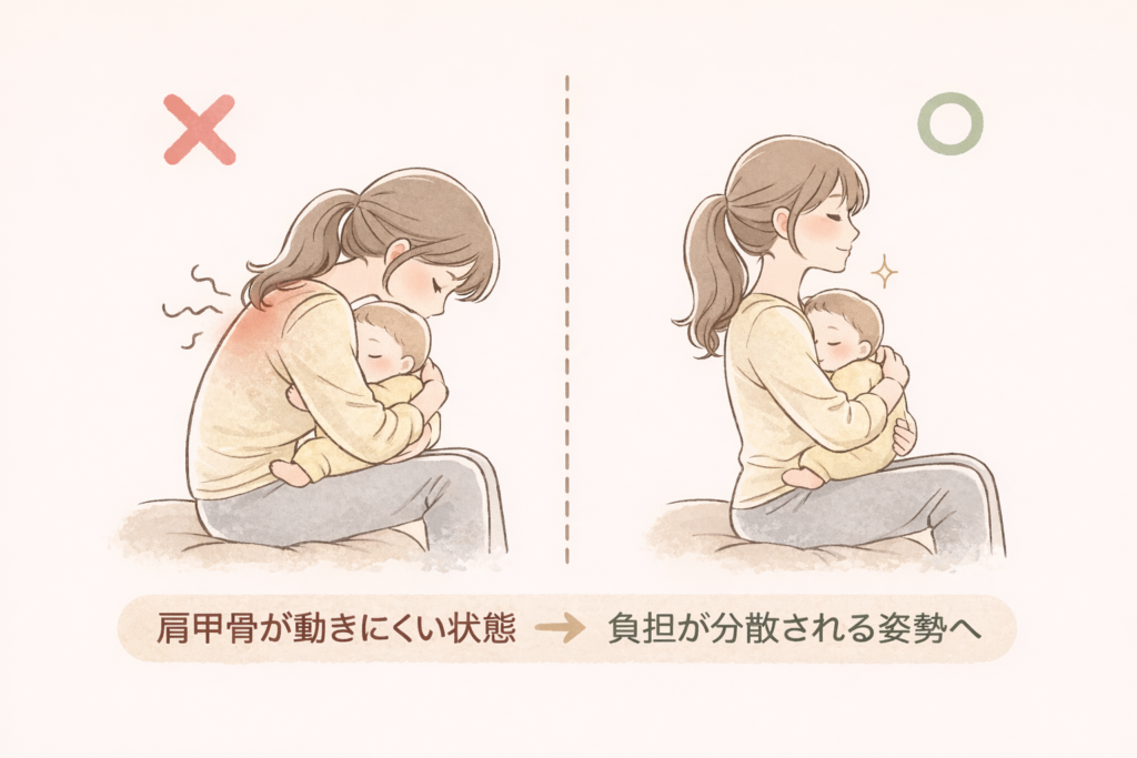 肩甲骨がガチガチなママへ｜簡単ストレッチ3選