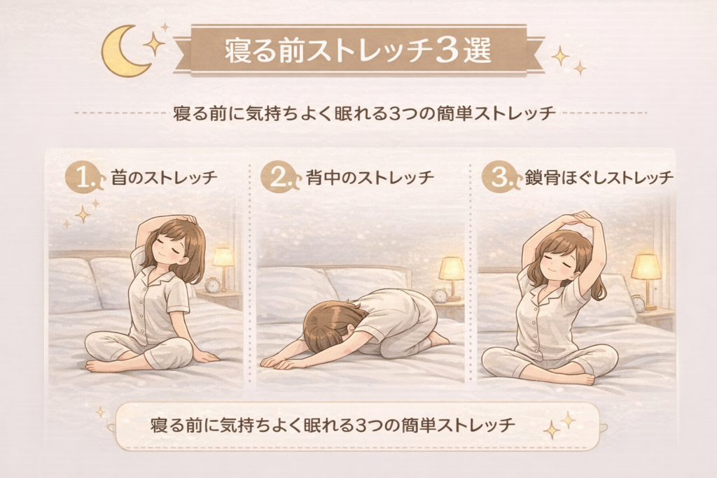 寝る前3分ストレッチ｜ママの肩こり・疲れをリセットする習慣