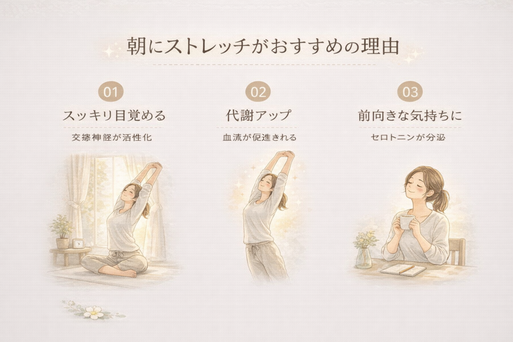 朝3分ストレッチ｜ママの肩こり・体のだるさをリセット