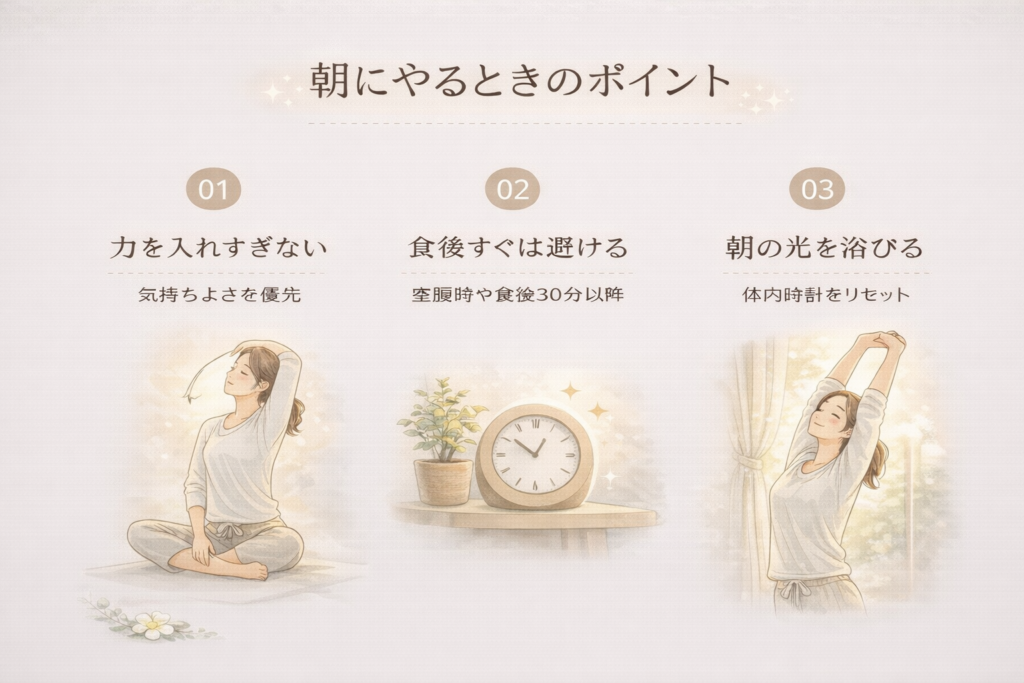 朝にやるときのポイント